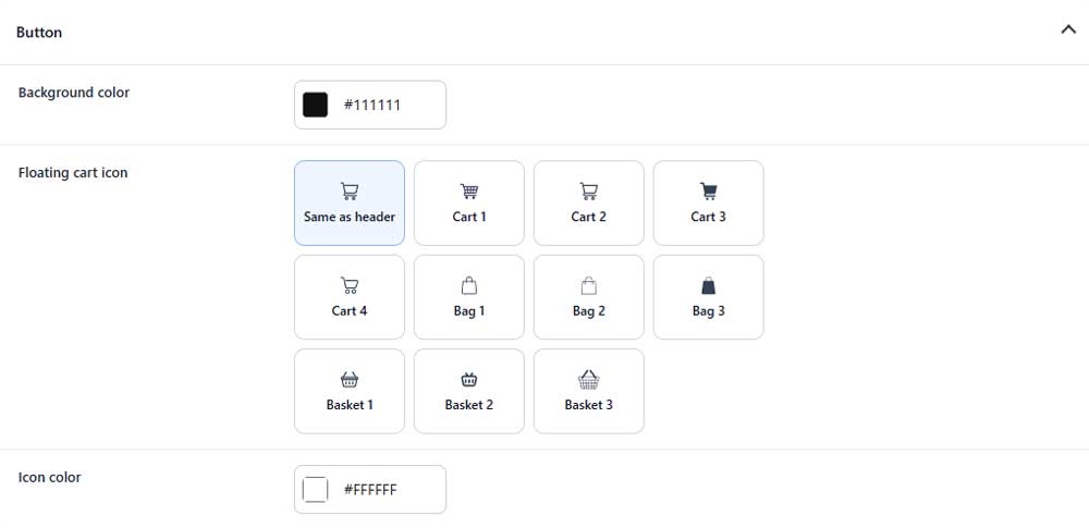 Floating cart button