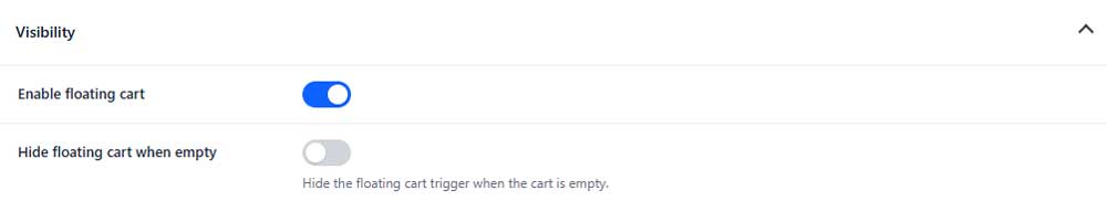 Floating cart visibility