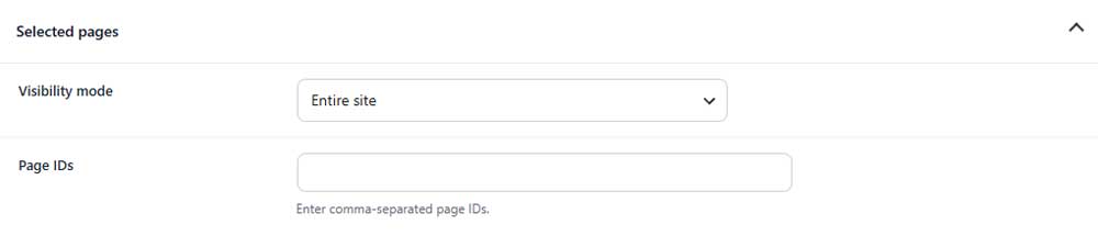 Visibility selected pages