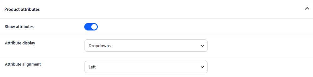 recommended products attributes
