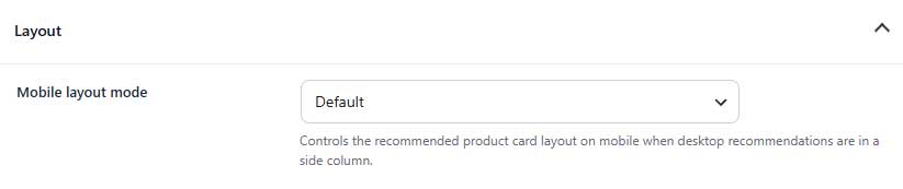 recommended products mobile layout