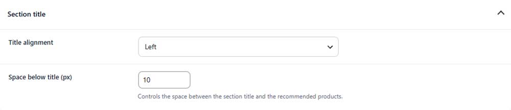 recommended products section title