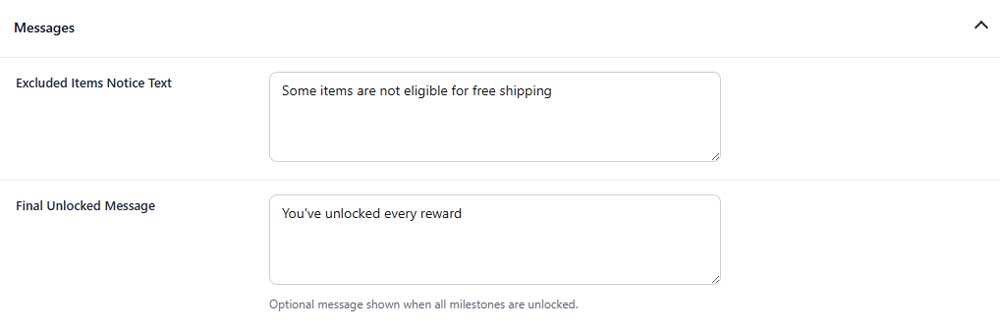 rewards messages